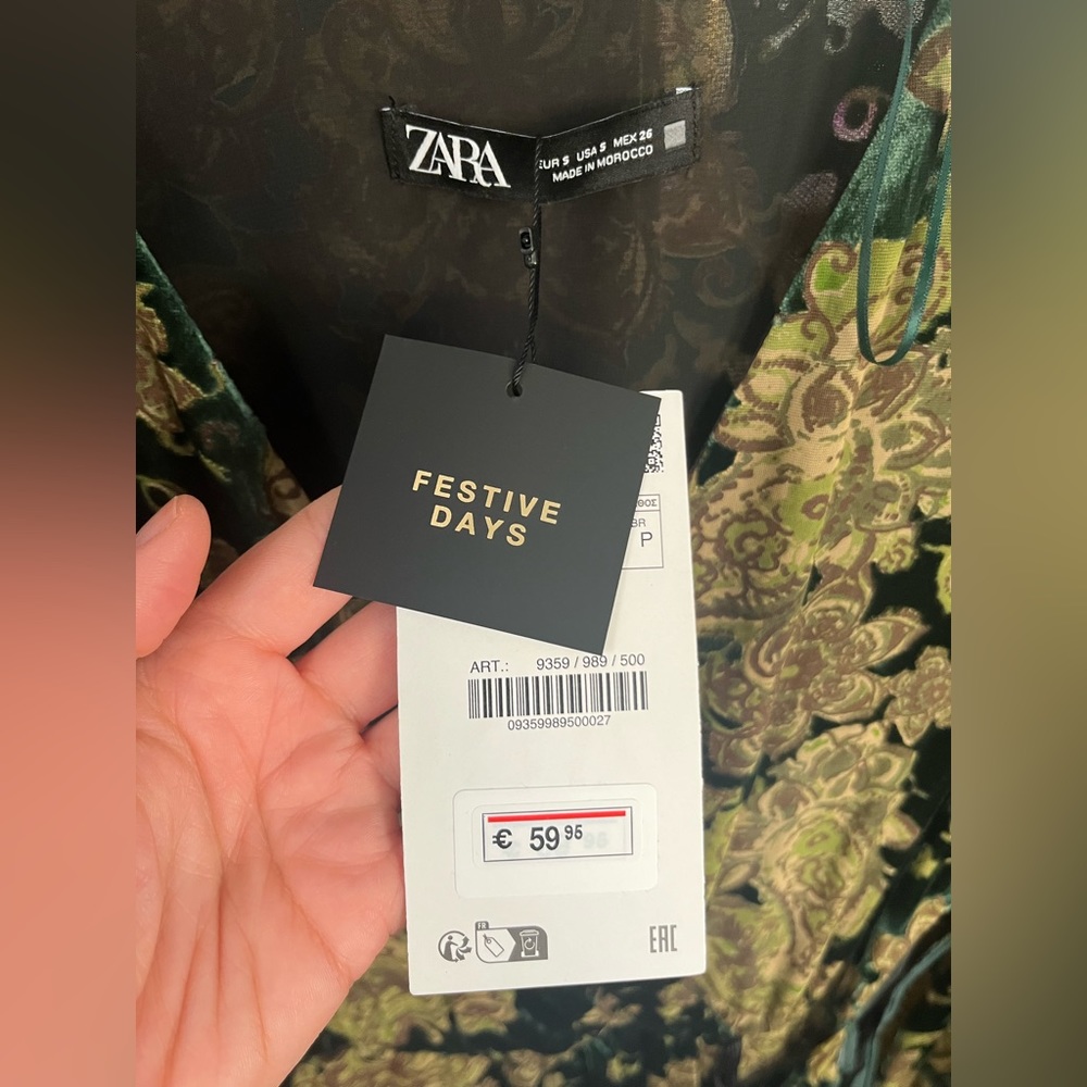 Beautiful velvet Zara dress nwt